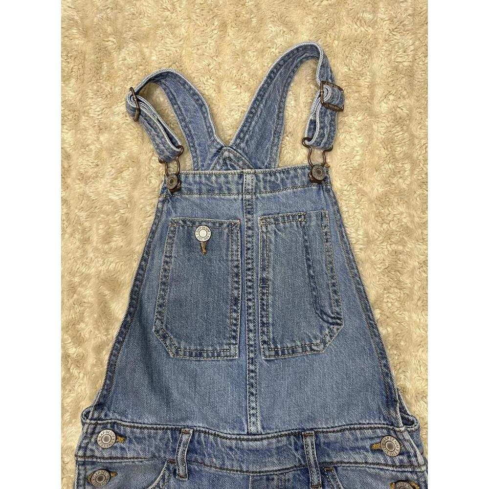 GAP Kids distressed denim cuffed short overalls/shortalls Size Large (10-11) - Picture 11 of 11